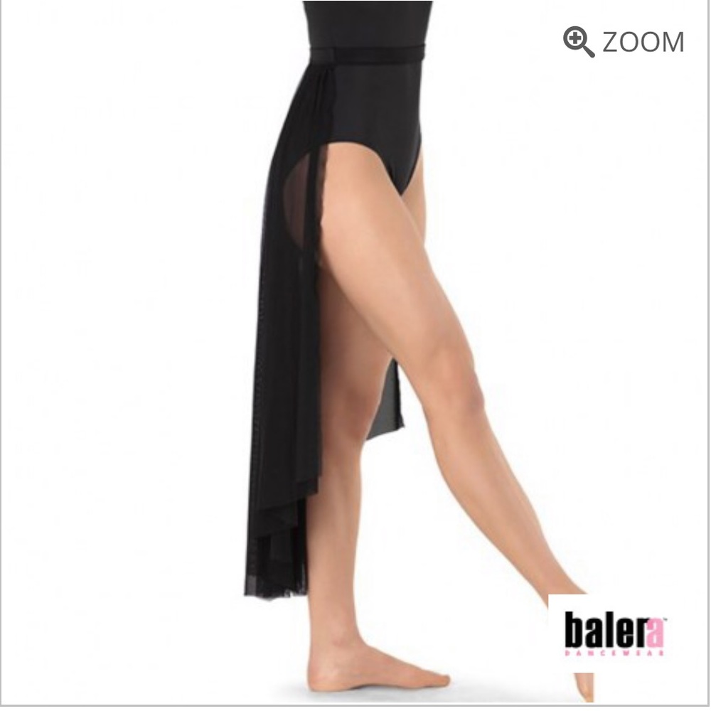 Balera Black Dance Skirt Mesh Long Back Panel